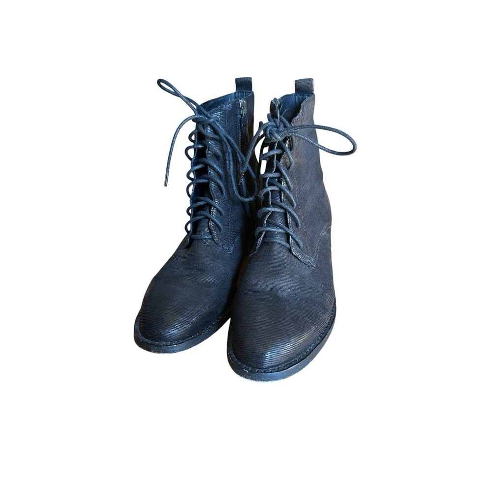 Eileen Fisher Leather Lace-Up Ankle Combat Boot Size 8